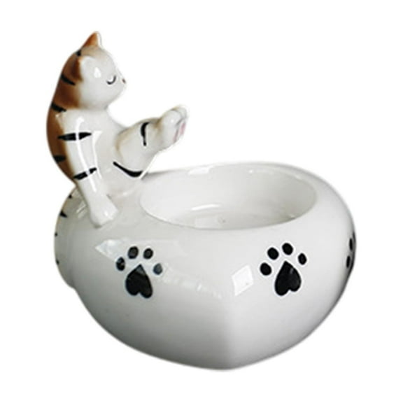 JoyMoreHome Christmas Candle Holder, Cute Ceramic Cat Candle Holder for Table Display, Decorative Candle Holder, Candle Holder Gift for Cat Lovers, Holiday Party