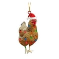 thumbnail image 1 of JoyMoreHome Christmas Chicken Ornaments, Funny Chicken Rooster Hens with Santa's Hat Hanging Ornaments Christmas Decorations for Tree, Home Christmas Party Decoration, 1 of 3