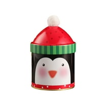 JoyMoreHome Christmas Cookie Tins Christmas Candy Box Round Candy Cookie Present Box, Metal Cookie Candy Storage Container for Home Christmas Party Storage Supplies