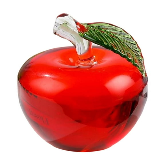 JoyMoreHome Christmas Crystal Apple Decoraiton, Glass Apple Collectible Figurines, for Christmas Holiday Party, Home Tabletop Decoration, Gift for Friends and Families