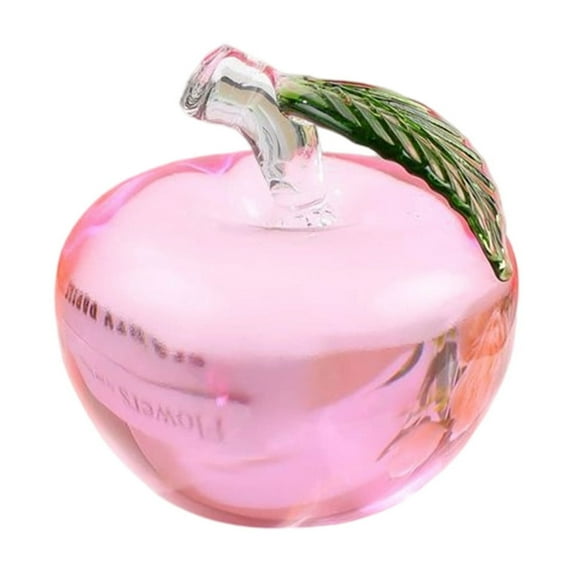 JoyMoreHome Christmas Crystal Apple Decoraiton, Glass Apple Collectible Figurines, for Christmas Holiday Party, Home Tabletop Decoration, Gift for Friends and Families