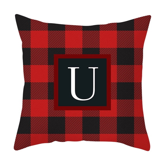 JoyMoreHome Christmas Decorative Pillow Covers 17.7 x 17.7 Inch Red & Black Buffalo Plaid Xmas Gifts Square Pillow Covers for Indoor Outdoor Sofa Bed Home Christmas Party