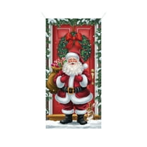 JoyMoreHome Christmas Door Cover Decoration, 35 X 71 Inch, Winter Xmas Backdrop Banner for Indoor Outdoor Home Holiday Party Decor