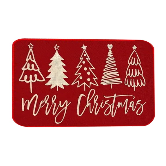 JoyMoreHome Christmas Doormat Snowman Snowflake Christmas Tree Floor Mat, Non-Slip Entrance Door Rug for Xmas Winter Indoor Outdoor Home Kitchen Bathroom