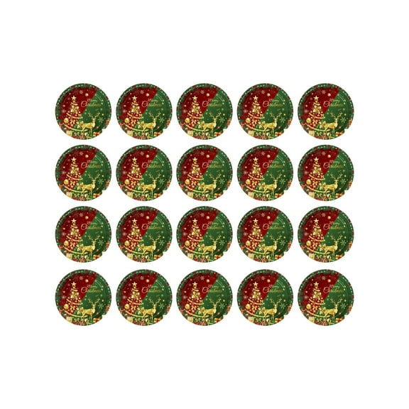 JoyMoreHome Christmas Party Tableware Supplies Set, 20 Pcs 9 Inch Disposable Paper Plates, for Indoor Outdoor Festival Party, Family Gathering