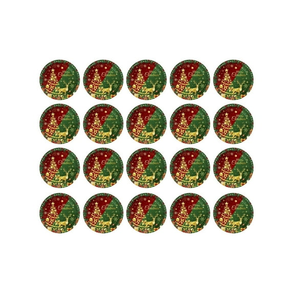 JoyMoreHome Christmas Party Tableware Supplies Set, 20 Pcs 9 Inch Disposable Paper Plates, for Indoor Outdoor Festival Party, Family Gathering