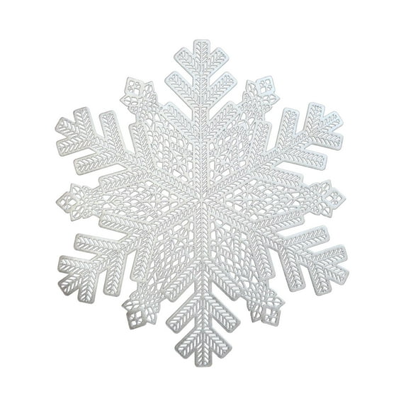 JoyMoreHome Christmas Snowflake Shape Placemats, Heat Insulation Snowflake Placemats, Coasters Placemat for Dining Table Christmas Decoration