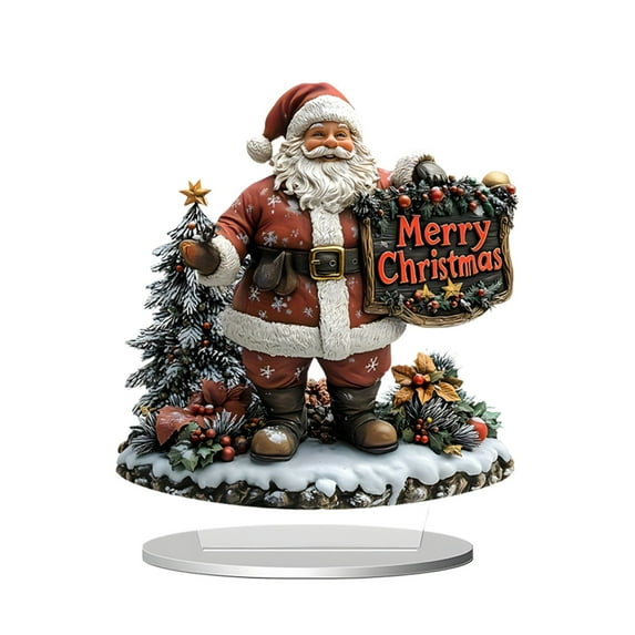 JoyMoreHome Christmas Theme 2D Acrylic Decoration, Durable Christmas Tabletop Decoration for Christmas Party, Home Gathering, Gift for Friends and Families