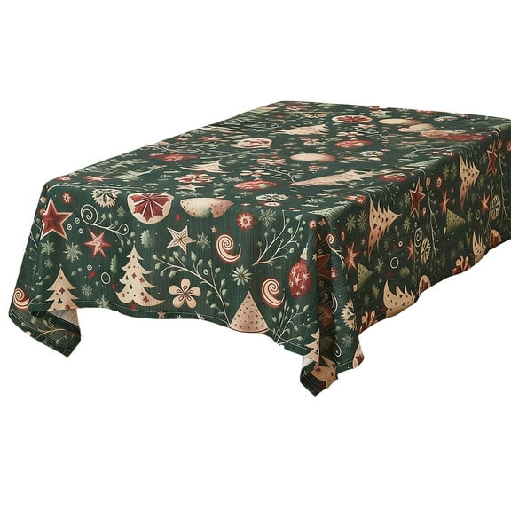 JoyMoreHome Christmas Theme Printed Tablecloth, Vintage Soft Durable Tablecloth, for Kitchen, Dining, Party