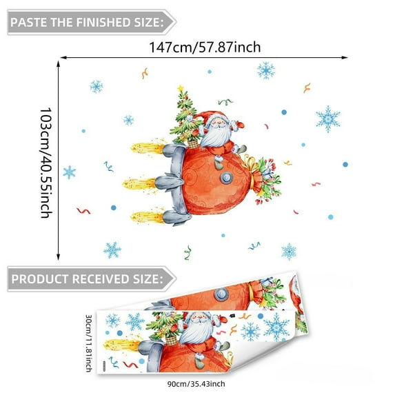 JoyMoreHome Christmas Theme Stickers, Durable Self-Adhesive Decorative Stickers, for Wall, Door, Window, Holiday Party