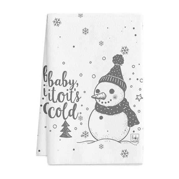 JoyMoreHome Christmas Theme Towels, Easy to Clean, 18 x 26 Inch Absorbent Christmas Hand Towels Dish Cloths, for Bathroom Kitchen Decor
