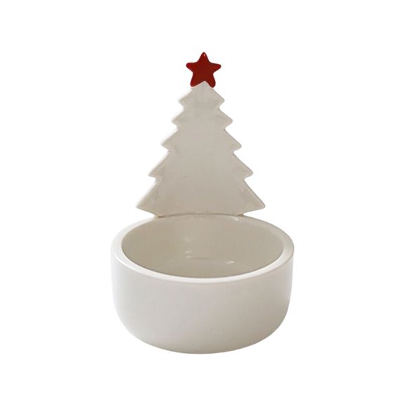 JoyMoreHome Christmas Tree Candle Holder, Ceramic Christmas Tree Candlestick, for Christmas Party, Tabletop Centerpiece, Livingroom, Bedroom