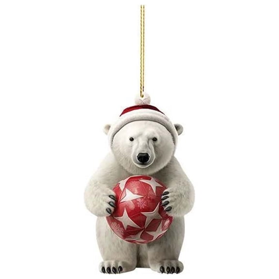 JoyMoreHome Christmas Tree Polar Bear Hanging Ornament, Cute Hanging Decoration for Christmas Trees, Home Accents & Festive Ornament, Keepsake & Gift for Friends & Family