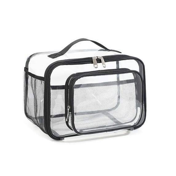JoyMoreHome Clear Lunch Box, Transparent Lunch Bag Perfect for Teen and Adult with Adjustable Handle and Zipper Closure School Backpack