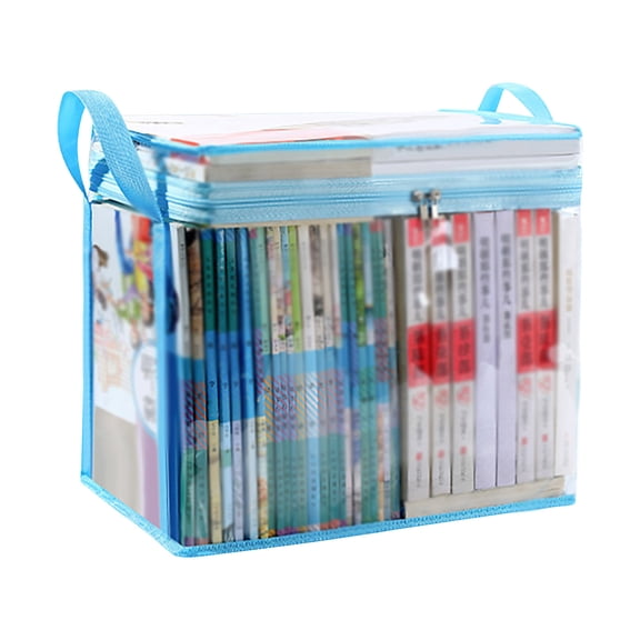 JoyMoreHome Clear Storage Bag Plastic Comic Organizer Collapsible Display Case with Lid and Lifting Handle