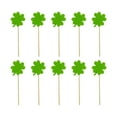 thumbnail image 1 of JoyMoreHome 10Pcs Cupcake Toppers, Glitter Four Leaf Clover Cupcake Picks, Shamrock Cupcake Toppers, Lucky One Birthday Decorations Wedding Party Cake Decorations, 1 of 9