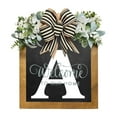 thumbnail image 1 of JoyMoreHome 11.8x11.8 Inch Last Name Year Square Front Door Wreath Front Porch Decoration 26 Letter Welcome Sign with Eucalyptus Garland and Bow Wreaths for Front Door Garland, 1 of 3