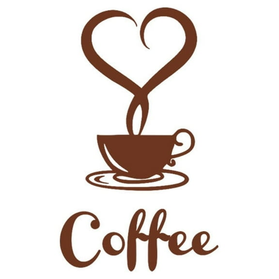 JoyMoreHome 2 PCS Coffee Tea Cup Art Wall Decal Sticker, Removable DIY Vinyl Mug Decal Wallpaper, Wall Decor for Kitchen Home School Office Shop Cafe Pub Restaurant Hotel Wall Décor