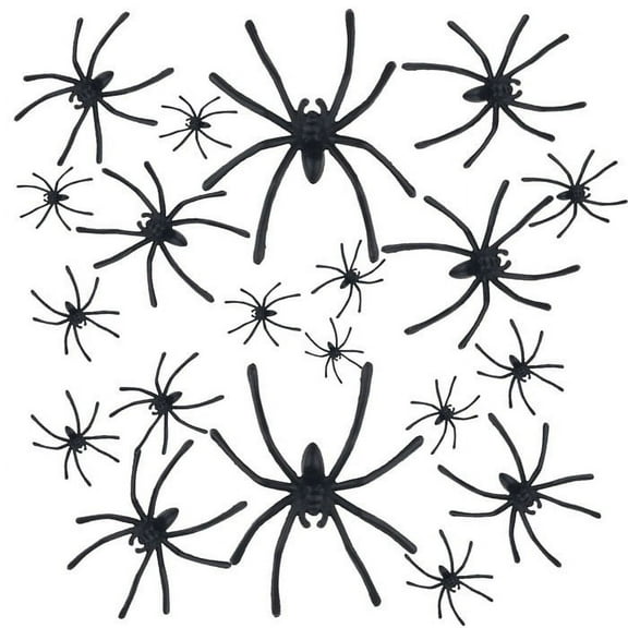 JoyMoreHome 20 Pcs Halloween Realistic Spiders Decoration, Small Plastic Fake Spider Toys Party Props for Halloween Party Supplies Home Decor