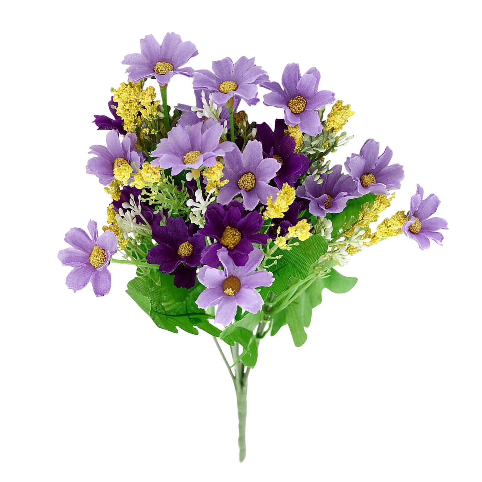 JoyMoreHome 28 Bundles Artificial Flowers for Outdoors Decorations, Fake Flowers Artificial Plants Outdoor, Colorful Daisy Eucalyptus for Garden Patio Porch Home Indoor Outdoor Decor