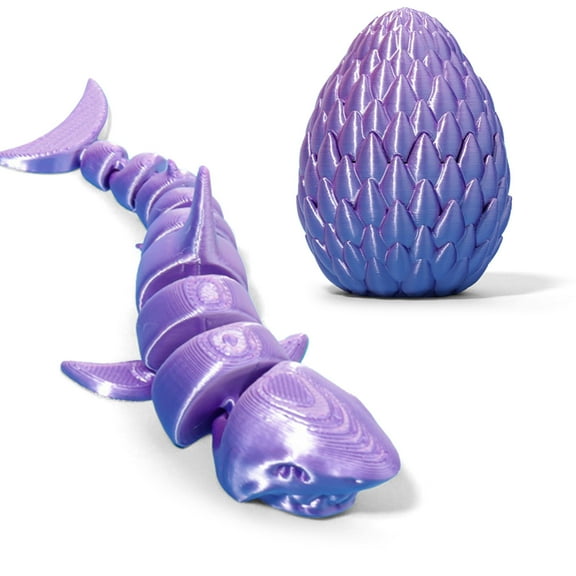 JoyMoreHome 3D Printed Shark with Egg, Mini 3D Printed Animals, 3D Dragon Eggs with Shark,Mini Prefilled Eggs