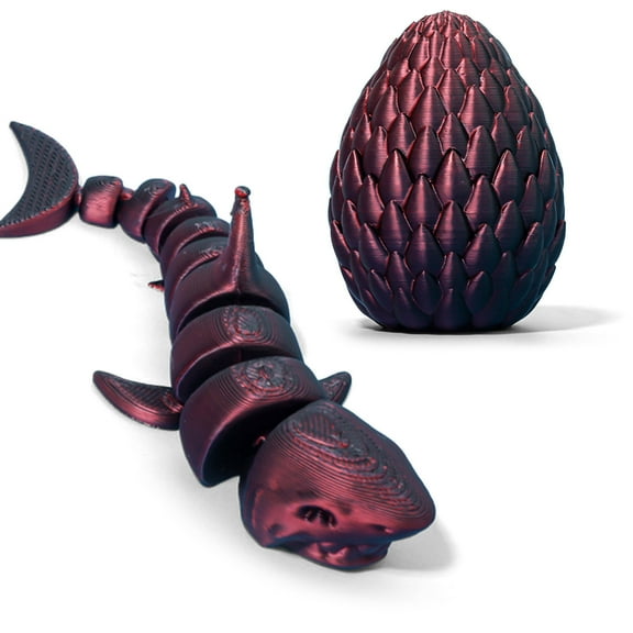 JoyMoreHome 3D Printed Shark with Egg, Mini 3D Printed Animals, 3D Dragon Eggs with Shark,Mini Prefilled Eggs