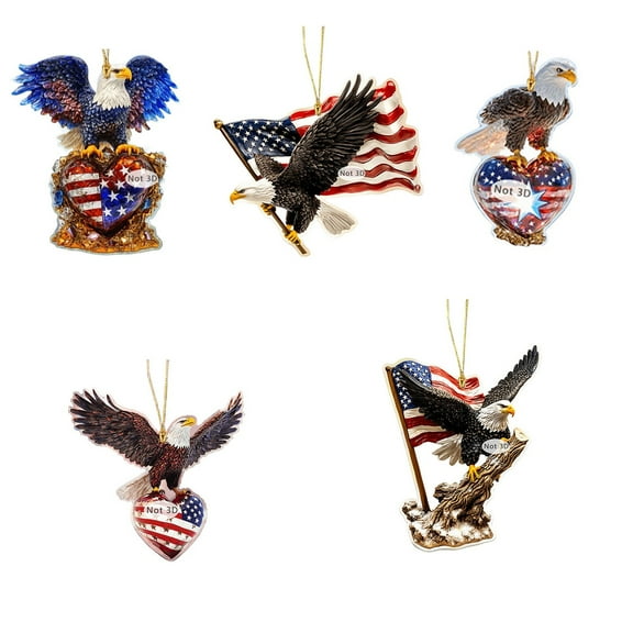 JoyMoreHome 4 of July Patriotic Day Bag, Car Pendant Hanging Ornaments Gift Independence Day Decoration
