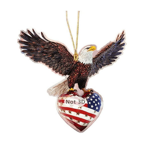 JoyMoreHome 4th of July Acrylic American Eagle Figurine Eagles and Flags Statue for Party Decor with Eagles Boy Scout Eagle Decorations for Festive Home Independence Day