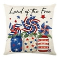 thumbnail image 1 of JoyMoreHome 4th of July Pillow Covers 18x18 Inch,Patriotic Red White Blue Outdoor Throw Pillow Covers,Independence Memorial Day USA Flag Linen Fourth of July Cushion Case for Couch Decor, 1 of 6