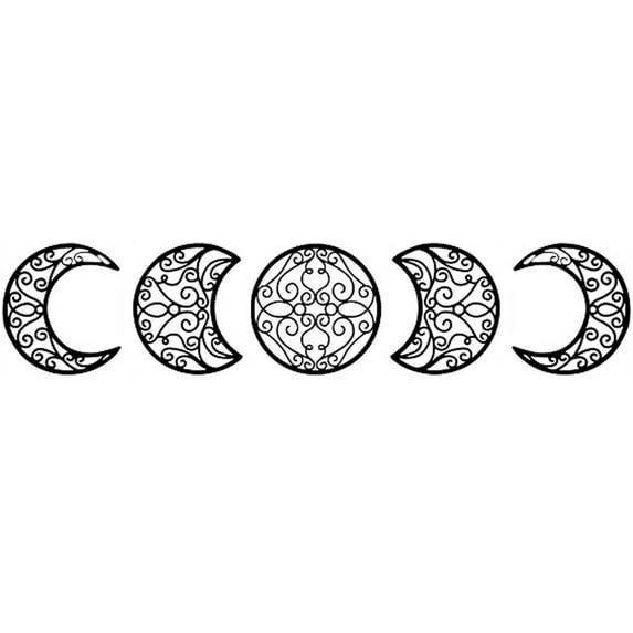 JoyMoreHome 5 Pieces Moon Phase Wall Decor Boho Hanging Moon Phase Nordic Wood Wall Art for Living Room Bedroom Home Decoration Room Apartment Bar Ornament