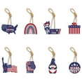 thumbnail image 1 of JoyMoreHome 6 Pcs 4th of July Ornaments for Patriotic American Flag Ornaments Memorial Day Tree Decorations Red White Blue Hanging Decorations for Tree Independence Day Party, 1 of 6