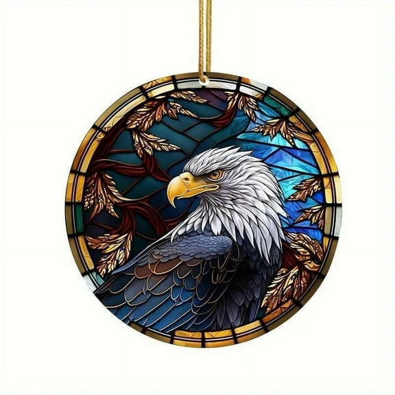 JoyMoreHome Bald Eagle Art Decor with Hooks Majestic Eagle Décor for Use Car Independence Day Decoration Gifts