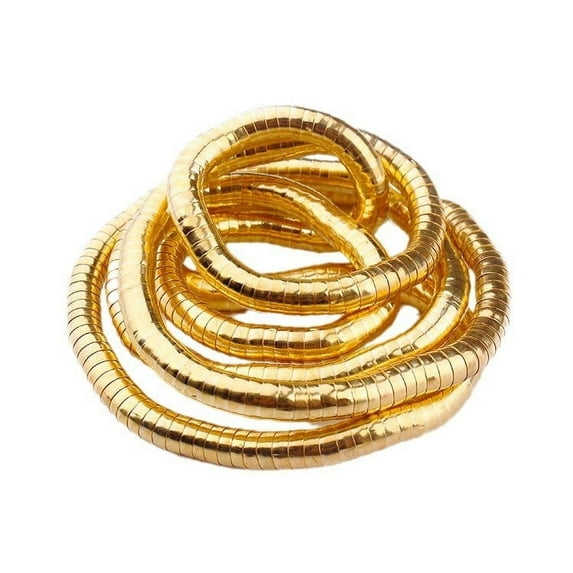 JoyMoreHome Bendable Snake 6x900mm Golden Color Hinge Necklace,Women's Wrap Necklace Flexible Random Shape Cool Snake Chain