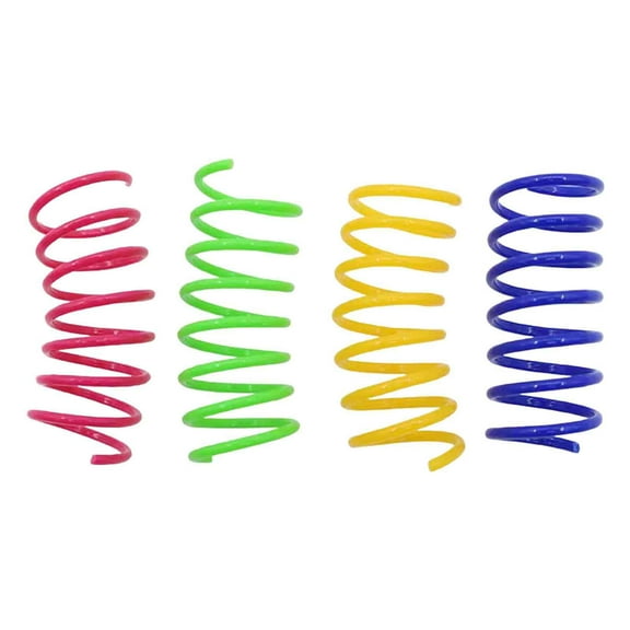 JoyMoreHome Cat Spring Toy (4 Pack), Cat Kittens Toys Plastic Coil Spiral Springs for Swatting, Biting, Hunting, and Active Healthy Play