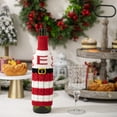 thumbnail image 1 of JoyMoreHome Christmas Knitted Wine Bottle Bags Red and White Striped Wine Bottle Sleeve Party Supplies,Letter Decorative Wine Bottle Cover for Xmas New Year Party Decor Christmas Decoration, 1 of 6