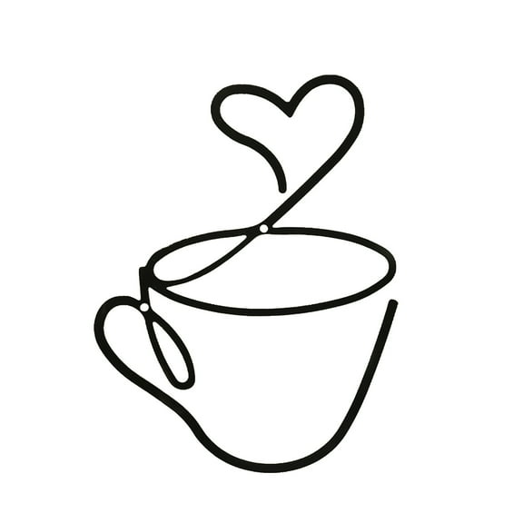 JoyMoreHome Coffee Cup Metal Wall Art Wire Coffee Bar Hanging Decor Cafe Themed Vintage Metal Sign for Kitchen Restaurant Shop Home Office Accessories