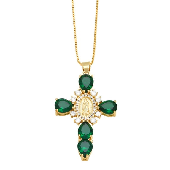 JoyMoreHome Cross Necklace for Women Zirconia Cross Crucifix Pendant Necklace Simple Dainty Necklace Anniversary Birthday for Women