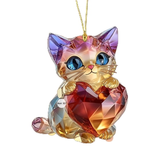 JoyMoreHome Crystal Shape Lovely Animal Cute kitten Car Bag Pendant Keyring Keychains