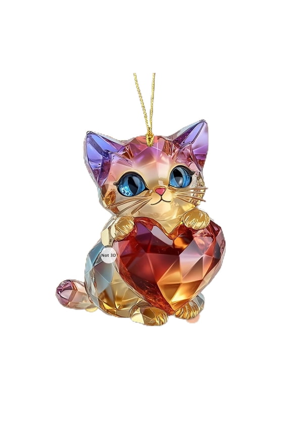 Crystal Shape Lovely Animal Cute kitten Car Bag Pendant Keyring Keychains