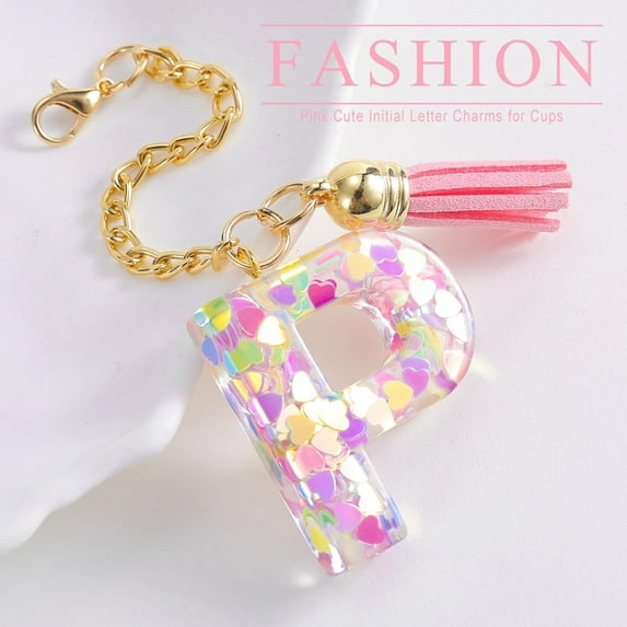 JoyMoreHome Cute Key Chains for Women Girls, Initial Letter Keychains with Tassel, Charms for Key Handbag Backpack