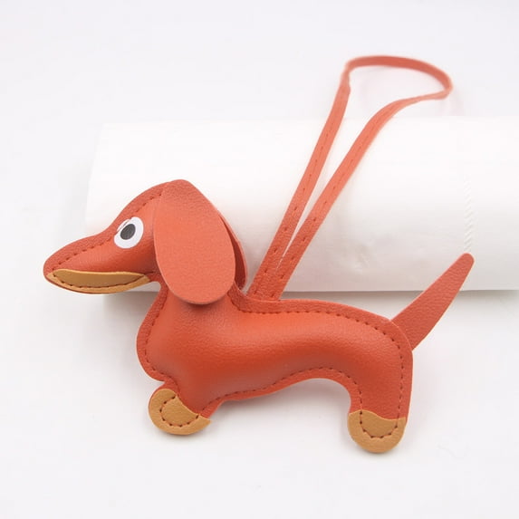 JoyMoreHome Cute Leather Puppy Keychain Keyring for Women,Purse Bag Charms for Handbags Backpack
