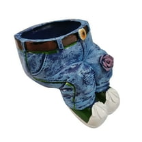 JoyMoreHome Denim Pants Resin Flower Pots,Unique Denim Pants Flower Pot Decoration Resin Retro Jeans Shape Garden Figurines Planter Outdoor Indoor Planters Decorative Home Lawn Yard Decor