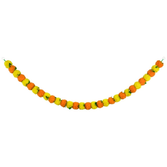 JoyMoreHome Diwali Marigold Garland Long Strands for Home Wedding Party Door Mantel Decorations Artificial Marigold Flowers Hanging Pendants for All Year Decoration