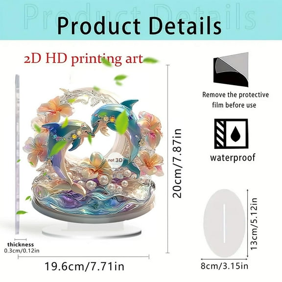 JoyMoreHome Dolphin Decoration, Dolphin Ornaments, Nautical Ornaments Ocean Decor, Beautiful Sea Figurines Decor for Marine and Sea Lovers, Beach Themed Xmas Ornament