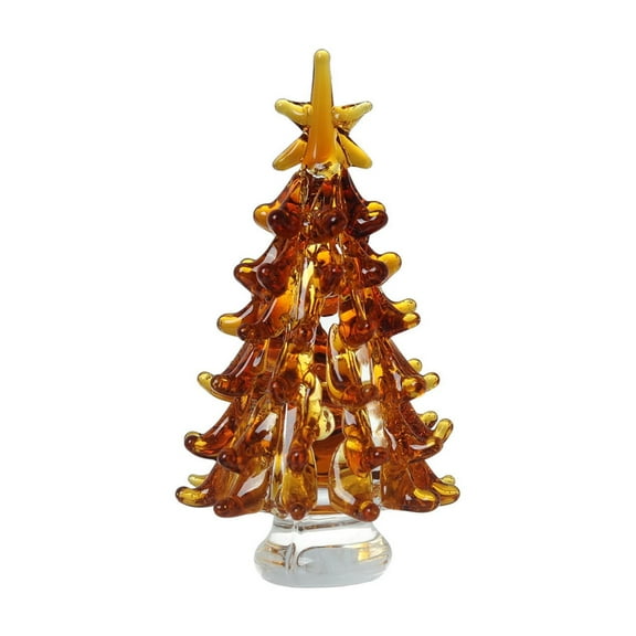 JoyMoreHome Glass Christmas Tree Miniature Holiday Figurine Mini Christmas Tree Tabletop Decorations,Desktop Christmas Tree Table Centerpiece for Home Office Christmas Party Decorations