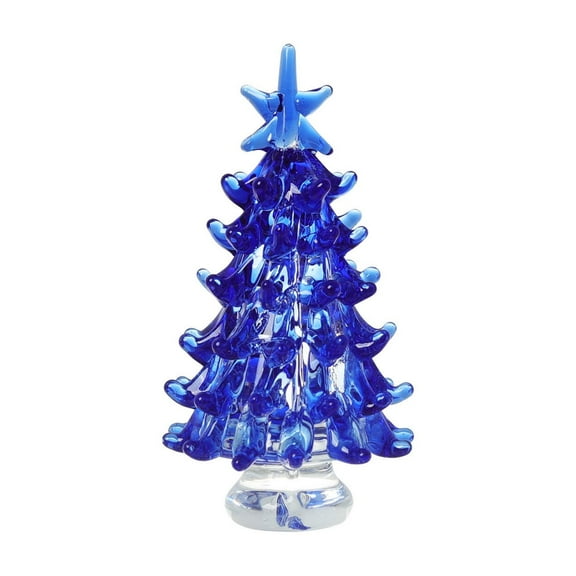 JoyMoreHome Glass Christmas Tree Miniature Holiday Figurine Mini Christmas Tree Tabletop Decorations,Desktop Christmas Tree Table Centerpiece for Home Office Christmas Party Decorations