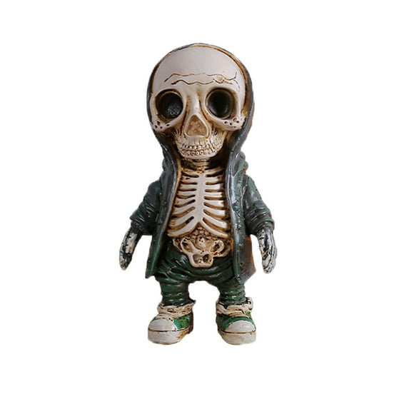 JoyMoreHome Halloween Skeleton Statue Halloween Tabletop Decorations,Resin Figurines Full Body Skeleton Halloween Props Party Supplies