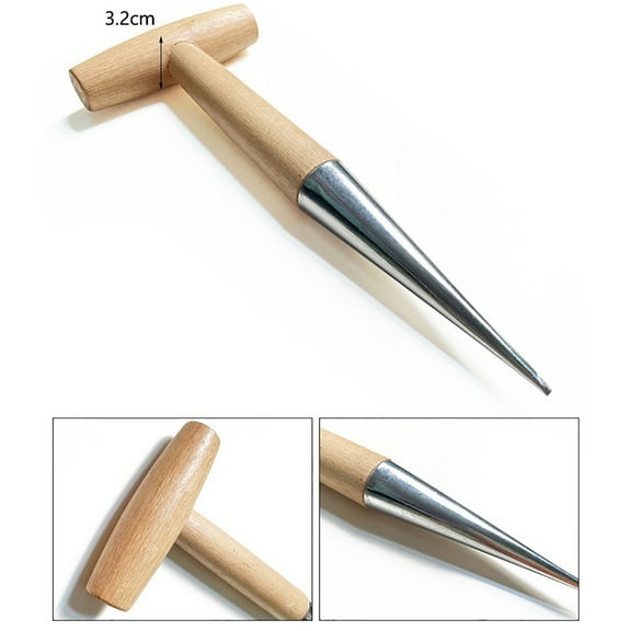 JoyMoreHome Hand Dibber Stainless Steel Sow Dibbler with Wooden Handle Garden Hole Punch Dibbler Tool for Planting Flowers , Transplanting Plants,Transplanting Seedling (Garden Dibbler)