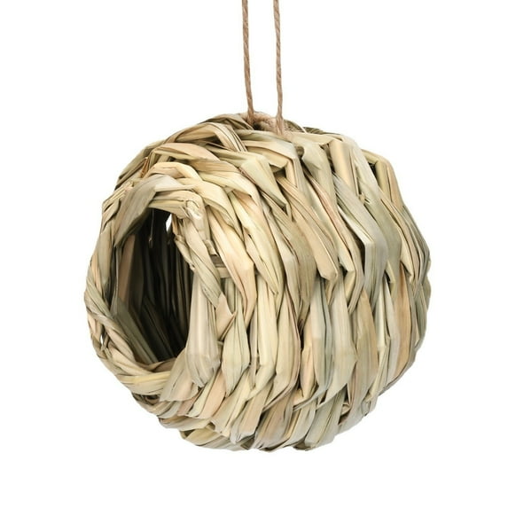 JoyMoreHome Hanging Hummingbird Nest House for Outside, Ball Shape, Hand Woven, Durable Sturdy, Made of Natural Grass for Garden Patio Lawn Office Indoor Outdoor Decoration