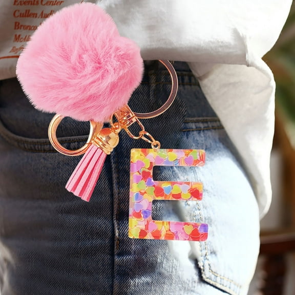 JoyMoreHome Initial Letter Keychain,Cute Butterfly Keychain, Initial Keychain Backpack Charms, Key chain for Women